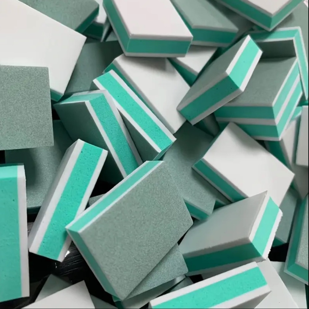 NWT Individually Wrapped Mini Nail-Buffer Blocks! Aqua/White 600/3000 Grit 30x